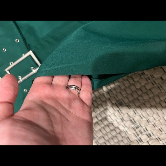 Forest green high waisted dress pants with belt - Picture 6 of 7